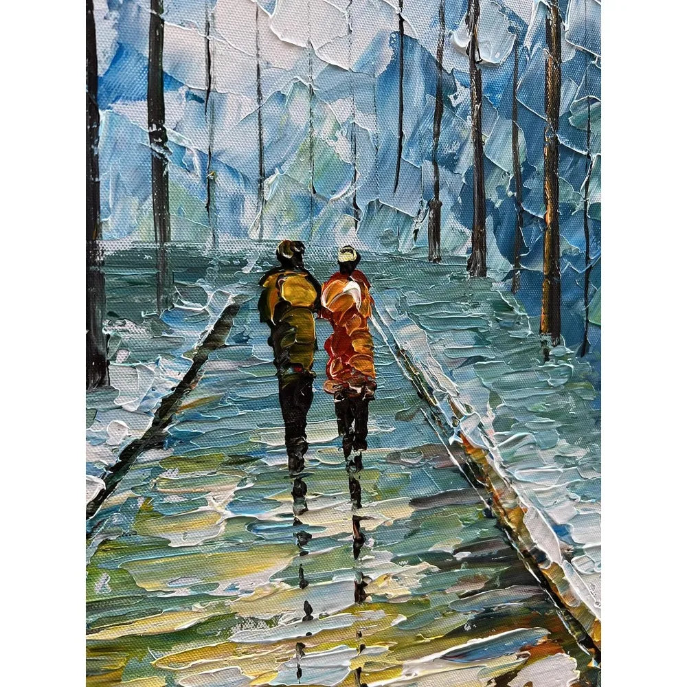 Winter Forest Path Painting