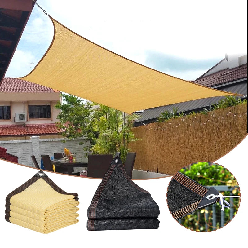 Outdoor Awnings Sunshade Sail Garden Canopi For Terrace Car Canvas Awning Rectangle Pool Sun-Shelter Sunshade Sail Sunshade Mesh