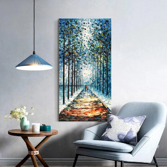 Winter Forest Path Painting