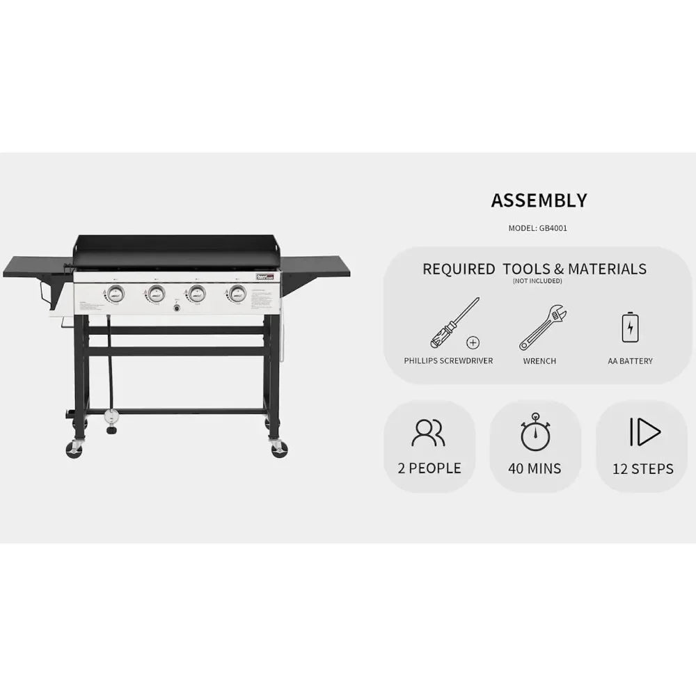 4-Burner Flat Top Gas Grill