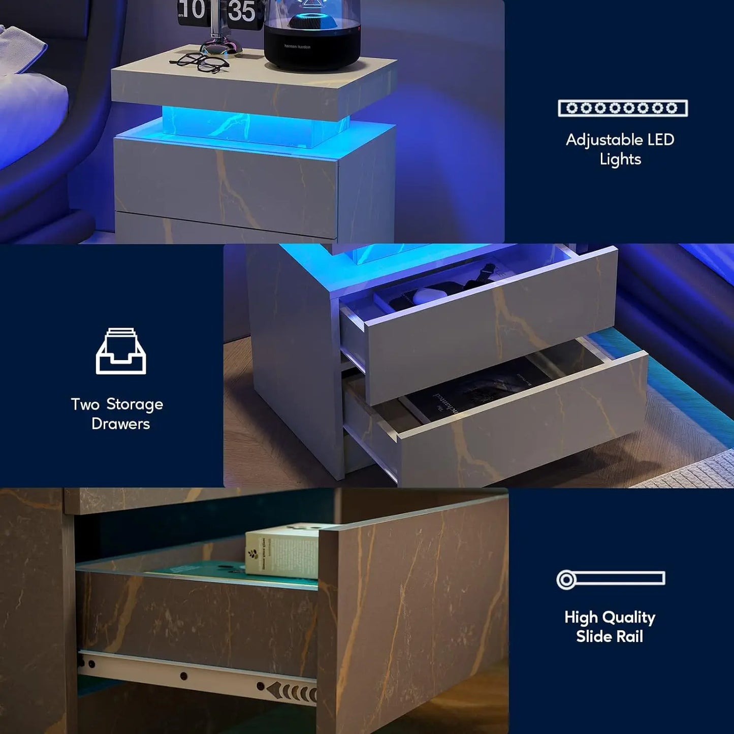 Nightstand with LED Lights