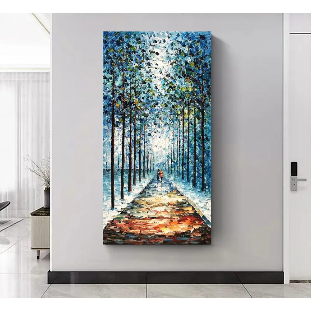 Winter Forest Path Painting