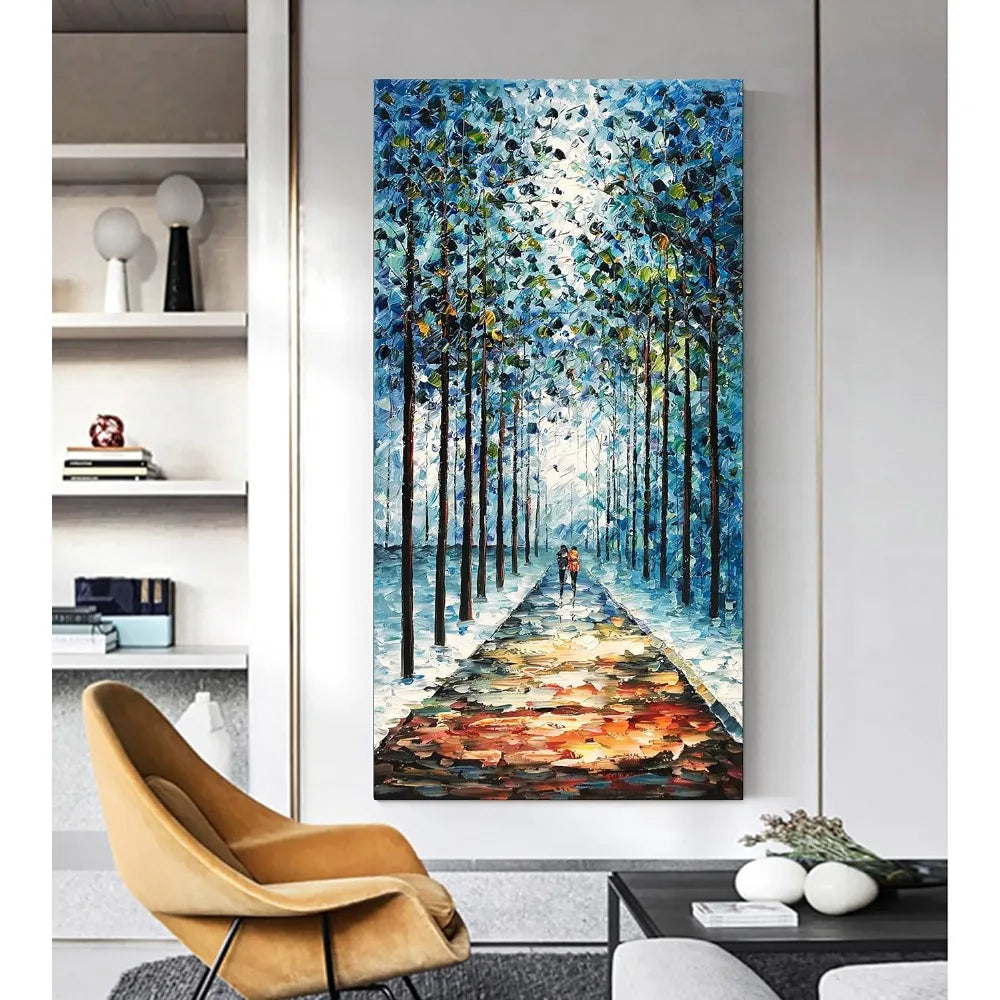 Winter Forest Path Painting