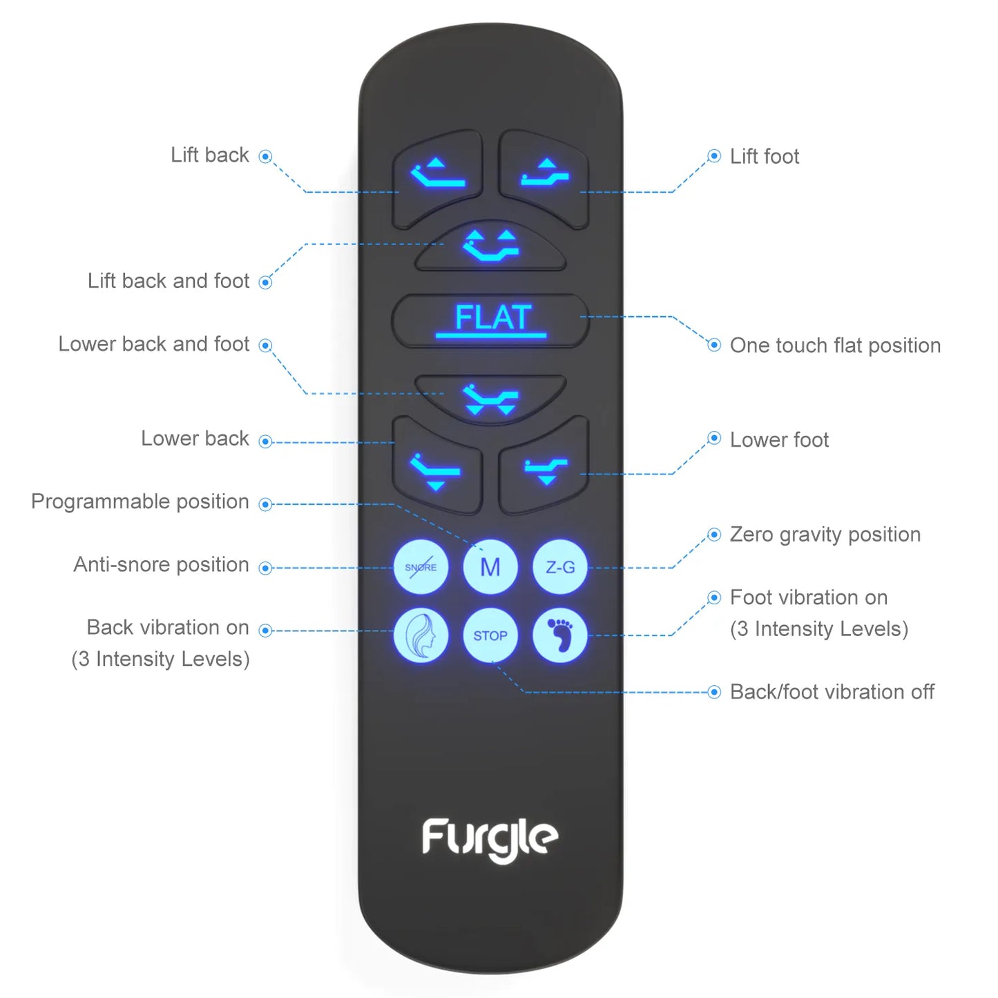 King Size Massage and Remote Control Adjustable Bed Base