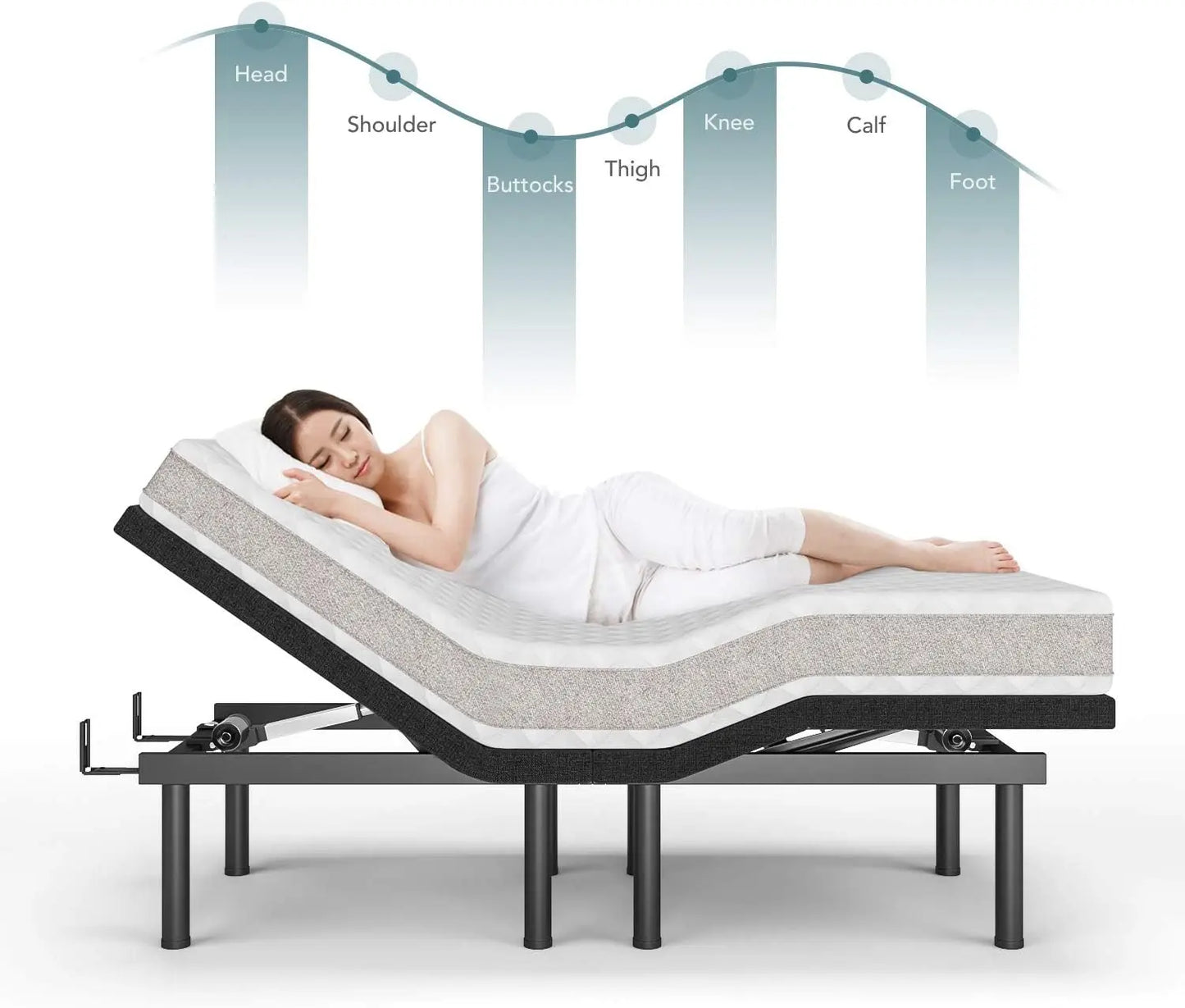 King Size Massage and Remote Control Adjustable Bed Base